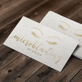 Microblading Eyebrows Makeup Artist Gold Script Visitekaartje