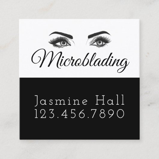 Microblading, Eyebrows, Tattoo, Permanente Makeup Vierkante Visitekaartje (Voorkant)
