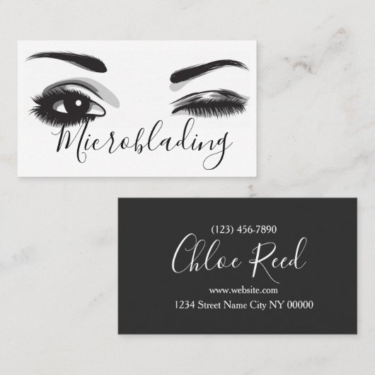 Microblading, Eyebrows, Tattoo, Permanente Makeup Visitekaartje (Voorkant / Achterkant)
