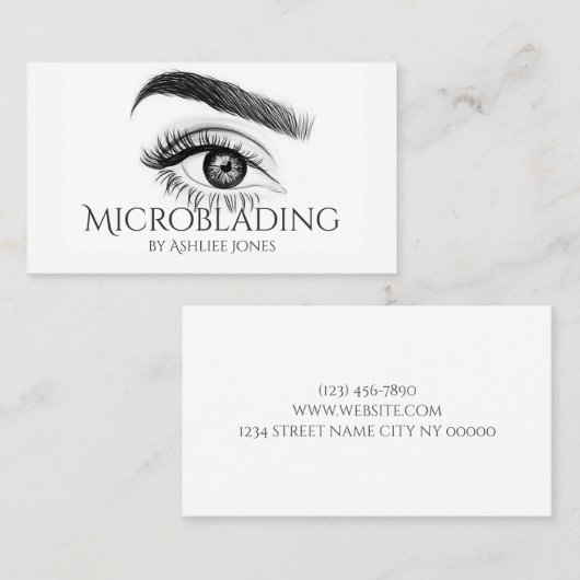 Microblading, Eyebrows, Tattoo, Permanente Makeup Visitekaartje (Voorkant / Achterkant)