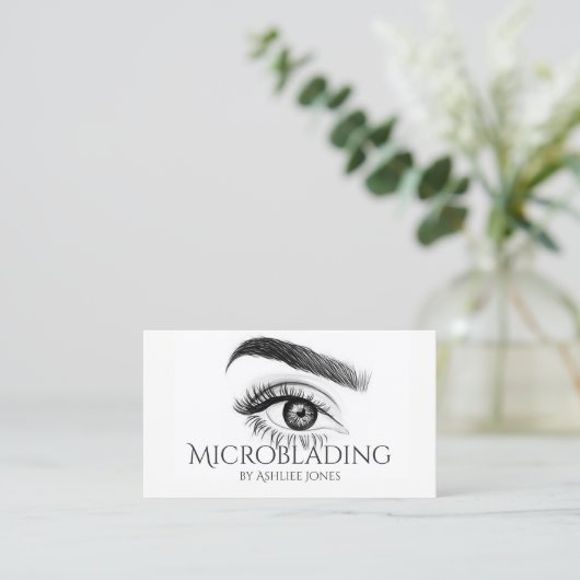 Microblading, Eyebrows, Tattoo, Permanente Makeup Visitekaartje (Staand voorkant)
