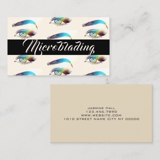 Microblading, Eyebrows, Tattoo, Permanente Makeup Visitekaartje (Voorkant / Achterkant)