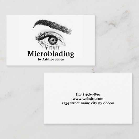 Microblading, Eyebrows, Tattoo, Permanente Makeup Visitekaartje (Voorkant / Achterkant)