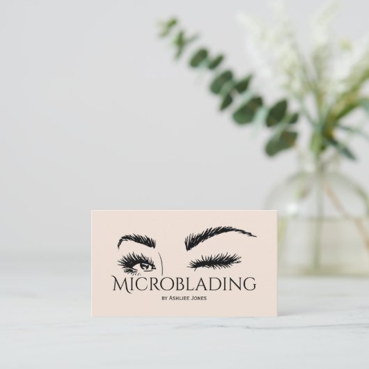Microblading, Eyebrows, Tattoo, Permanente Makeup  Visitekaartje (Staand voorkant)