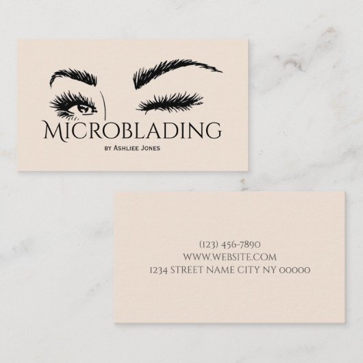 Microblading, Eyebrows, Tattoo, Permanente Makeup  Visitekaartje (Voorkant / Achterkant)