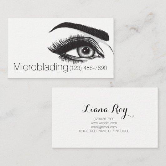 Microblading, Eyebrows, Tattoo, Permanente Makeup Visitekaartje (Voorkant / Achterkant)