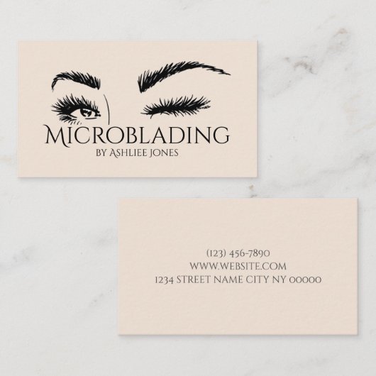 Microblading, Eyebrows, Tattoo, Permanente Makeup Visitekaartje (Voorkant / Achterkant)