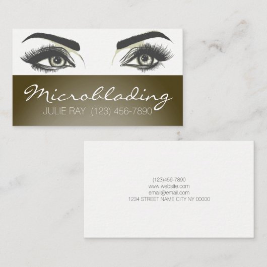 Microblading, Eyebrows, Tattoo, Permanente Makeup Visitekaartje (Voorkant / Achterkant)