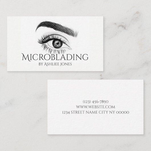 Microblading, Eyebrows, Tattoo, Permanente Makeup Visitekaartje (Voorkant / Achterkant)