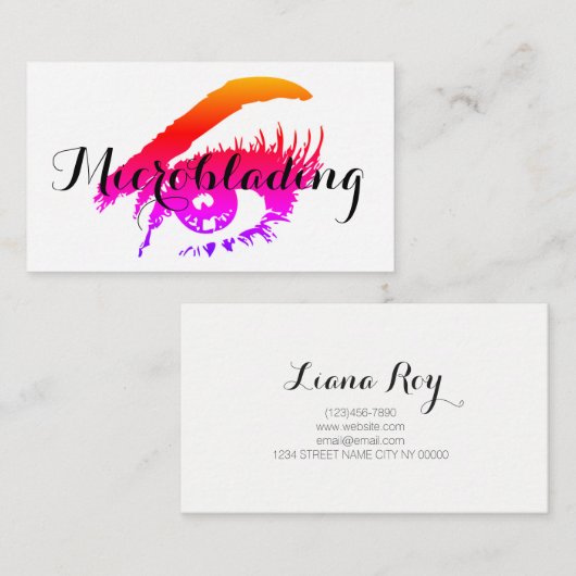 Microblading, Eyebrows, Tattoo, Permanente Makeup Visitekaartje (Voorkant / Achterkant)