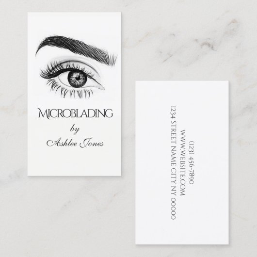 Microblading, Eyebrows, Tattoo, Permanente Makeup Visitekaartje (Voorkant / Achterkant)