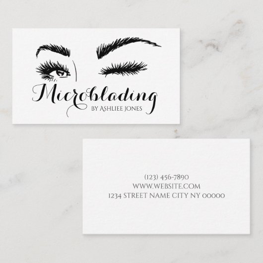 Microblading, Eyebrows, Tattoo, Permanente Makeup Visitekaartje (Voorkant / Achterkant)