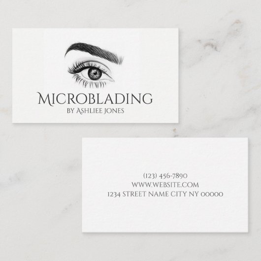 Microblading, Eyebrows, Tattoo, Permanente Makeup Visitekaartje (Voorkant / Achterkant)