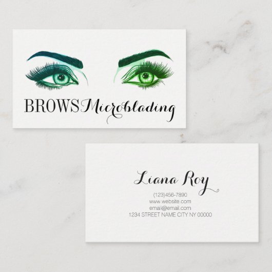 Microblading, Eyebrows, Tattoo, Permanente Makeup Visitekaartje (Voorkant / Achterkant)