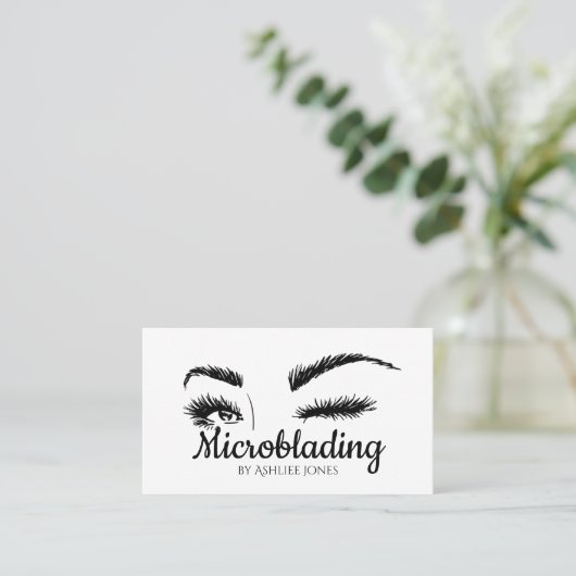Microblading, Eyebrows, Tattoo, Permanente Makeup Visitekaartje (Staand voorkant)