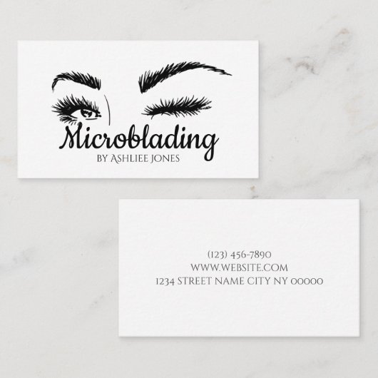 Microblading, Eyebrows, Tattoo, Permanente Makeup  Visitekaartje (Voorkant / Achterkant)