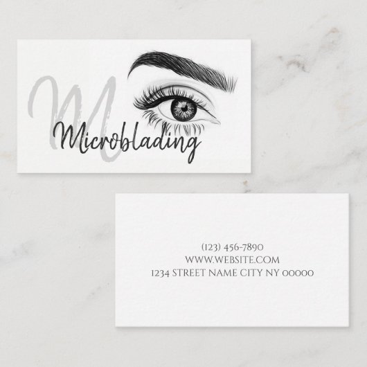 Microblading, Eyebrows, Tattoo, Permanente Makeup Visitekaartje (Voorkant / Achterkant)