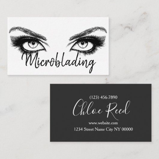 Microblading, Eyebrows, Tattoo, Permanente Makeup Visitekaartje (Voorkant / Achterkant)