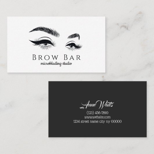 Microblading & Eyelash-uitbreidingen Visitekaartje (Voorkant / Achterkant)