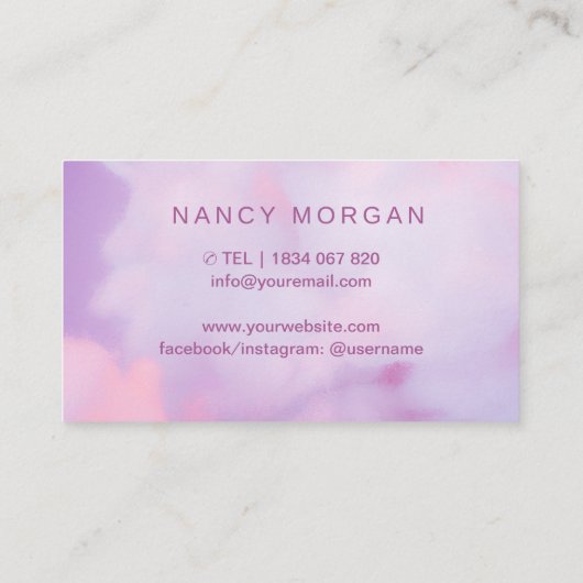 Microblading holografisch Paarse Visitekaartje (Achterkant)