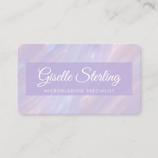 Microblading Iridescent Opal QR Code Visitekaartje (Voorkant)