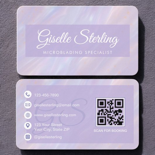 Microblading Iridescent Opal QR Code Visitekaartje