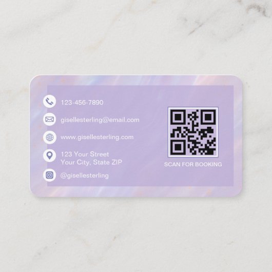 Microblading Iridescent QR Code Professional Visitekaartje (Achterkant)