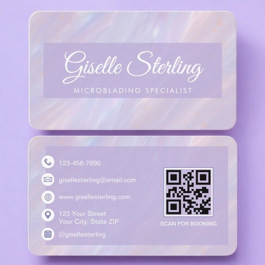 Microblading Iridescent QR Code Professional Visitekaartje