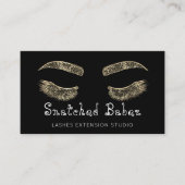 Microblading Makeup Eyelash Black Gold Visitekaartje (Voorkant)