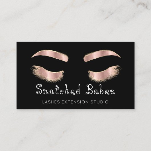 Microblading Makeup Eyelash Black Roos Blush Visitekaartje (Voorkant)