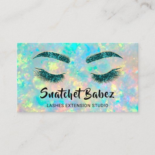 Microblading Makeup Eyelash Blauwgroen Holograaf Visitekaartje (Voorkant)