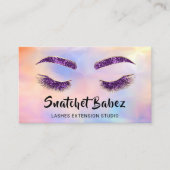 Microblading Makeup Eyelash Paarse Holograaf Logo Visitekaartje (Voorkant)