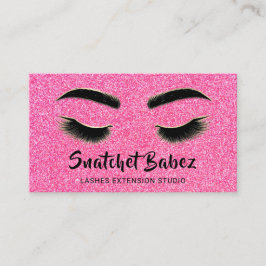 Microblading Makeup Eyelash Studio Logo QR Roze Visitekaartje