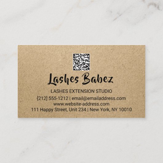 Microblading Makeup Eyelash Studio QR-codes Visitekaartje (Achterkant)