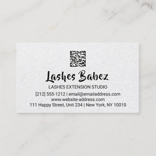 Microblading Makeup Eyelash Studio QR Grey Visitekaartje (Achterkant)
