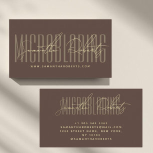 Microblading modern typografie schrift bruin visitekaartje
