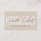 Microblading modern typography script beige visitekaartje (Voorkant)