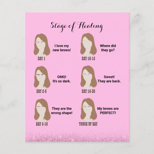 Microblading Natercare Instruction Moderne roze Flyer (Achterkant)