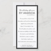 Microblading Nazorg Eenvoudige Witte Zwarte Boder Bedankkaart (Voorkant)