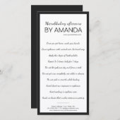 Microblading Nazorg Eenvoudige Witte Zwarte Boder Bedankkaart (Voorkant / Achterkant)