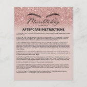 Microblading Nazorg Instructie Rose Goud Flyer (Voorkant)