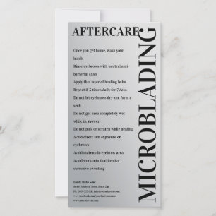 Microblading Nazorg Metaal Grijs Minimale Gradiënt Bedankkaart