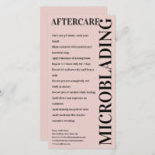 Microblading Nazorg Pioen Roze Instructie Bedankkaart (Voorkant / Achterkant)