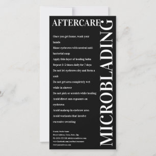 Microblading Nazorg Vette Zwarte Instructie Bedankkaart
