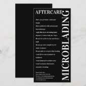 Microblading Nazorg Vette Zwarte Instructie Bedankkaart (Voorkant / Achterkant)