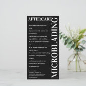 Microblading Nazorg Vette Zwarte Instructie Bedankkaart (Staand voorkant)