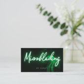 Microblading Neon Groen Visitekaartje (Staand voorkant)