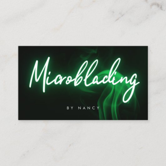 Microblading Neon Groen Visitekaartje (Voorkant)