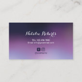 Microblading Paarse Ombre Typography Beauty Salon Visitekaartje (Achterkant)