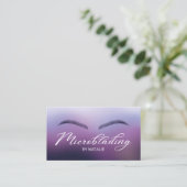 Microblading Paarse Ombre Typography Beauty Salon Visitekaartje (Staand voorkant)